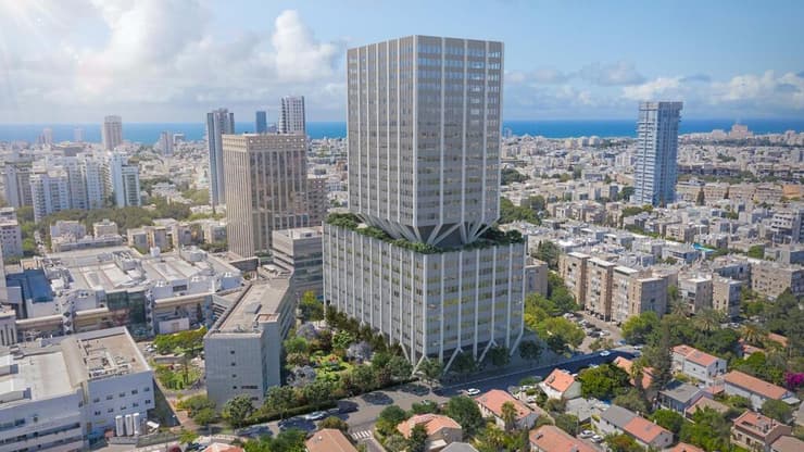 התוספת החדשה שתיבנה בשלוש השנים הבאות: מגדל האשפוז הצפוני בבית החולים איכילוב (צילום הדמיה: זרחי אדריכלים / studio pez ) מגדל האשפוז הצפוני בבית החולים איכילוב