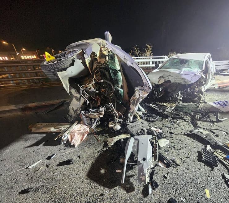 זירת תאונת הדרכים בכביש 2, ליד מחלף אולגה