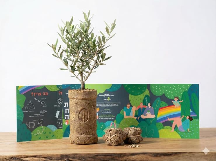 ערכת הנטיעה שכל משפחה מעין השלושה קיבלה מארגון "מלבלב"     