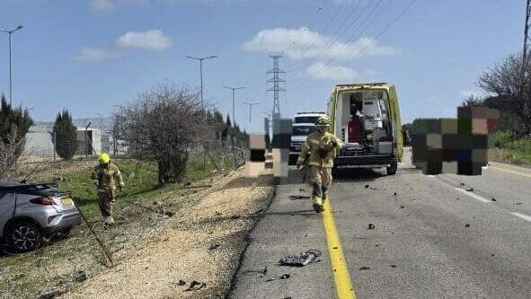 זירת התאונה בכביש 959