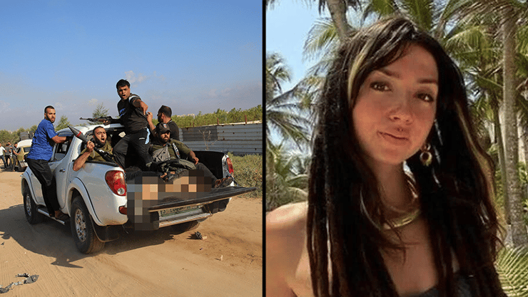 "גופות הקורבנות חוללו והוצגו בפומבי". תיעוד חטיפת שני לוק (צילום: AP Photo/Ali Mahmud) שני לוק חטיפת גופתה ב 7.10