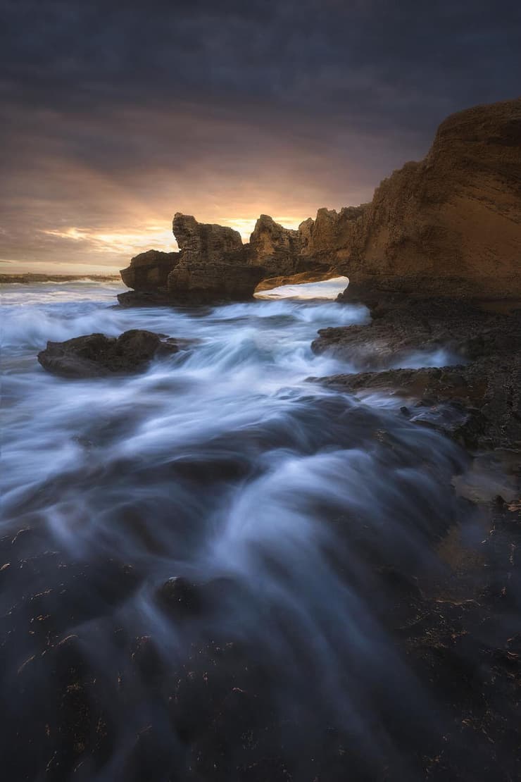 שקיעה בחוף דור (צילום: אהרון עמרם) שקיעה בחוף דור