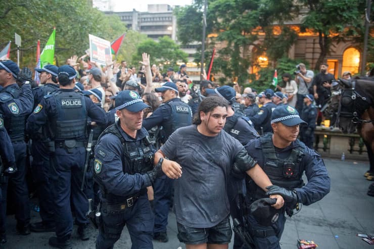 אוסטרליה הפגנה סידני מעצרים בהפגנה פרו פלסטינית