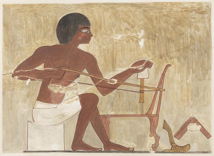 שימוש במקדח קשת במצרים העתיקה