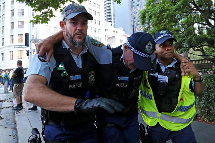 אוסטרליה סידני עימותים ו מעצרים ב הפגנה פרו פלסטינית