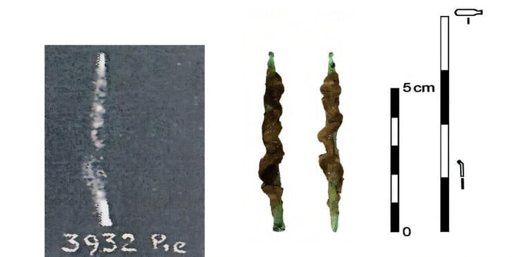 המקדח שהתגלה במצרים העליונה (מימין) והצילום המקורי שלו משנת 1927