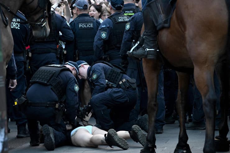 אוסטרליה סידני עימותים ו מעצרים ב הפגנה פרו פלסטינית