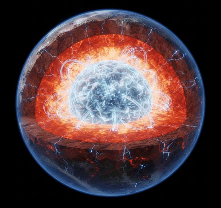 הדמיית מאגר המימן בליבת כדור הארץ