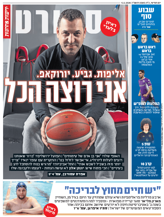 שער מוסף הספורט של "ידיעות אחרונות", הבוקר 