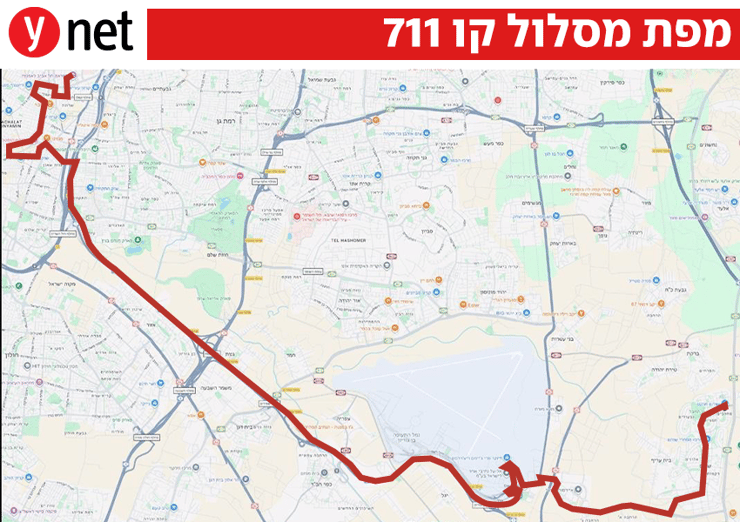 מפת מסלול קו 711