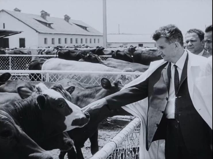 נשיא רומניה לשעבר, ניקולאה צ'אושסקו, וחברים