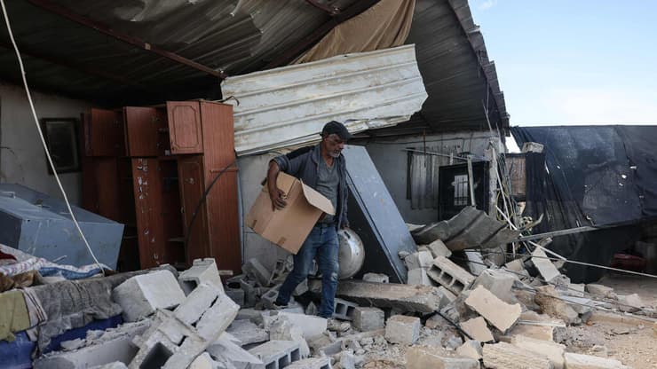 ההרס בעין א-דיוכ באזור יריחו, לאחר שמתנחלים תקפו את התושבים במקום