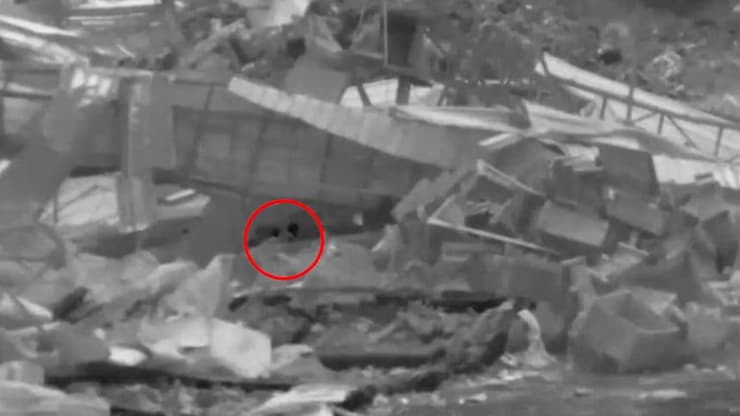 תיעוד: זיהוי וחיסול המחבלים מחוץ לפיר מנהרה בבית חאנון