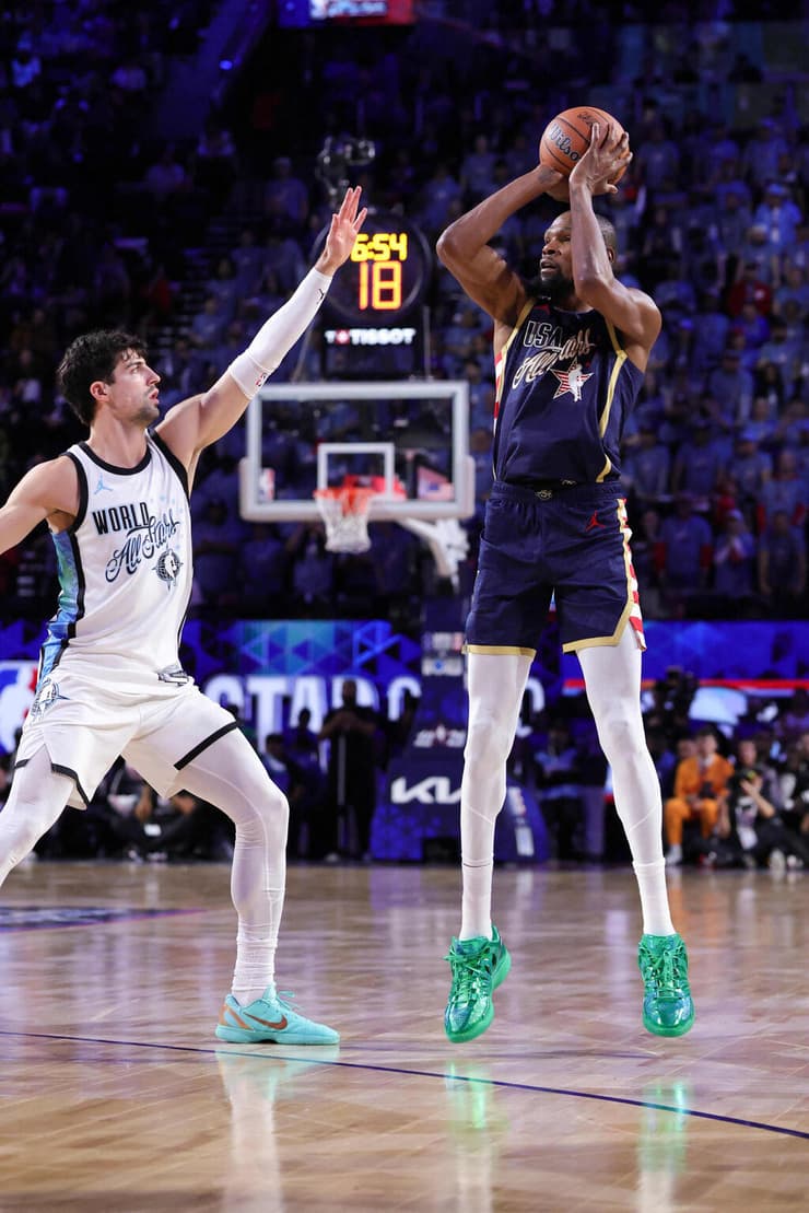 אולסטאר 2026 הפסים קווין דוראנט נגד נבחרת העולם דני אבדיה 