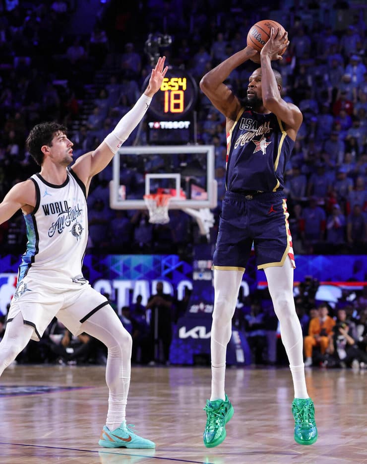 אולסטאר 2026 הפסים קווין דוראנט נגד נבחרת העולם דני אבדיה 