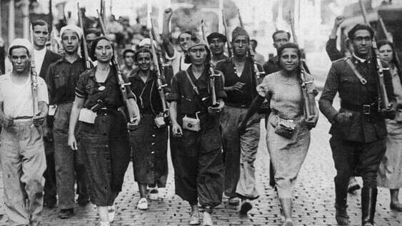 לוחמות מיליציה בתחילת מלחמת האזרחים הספרדית, 1936 | צילום: Keystone/Getty Images (Keystone, Getty Images) לוחמות מיליציה בתחילת מלחמת האזרחים הספרדית, 1936 | צילום: Keystone/Getty Images