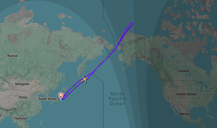 המסלול שעשתה טיסה NH223