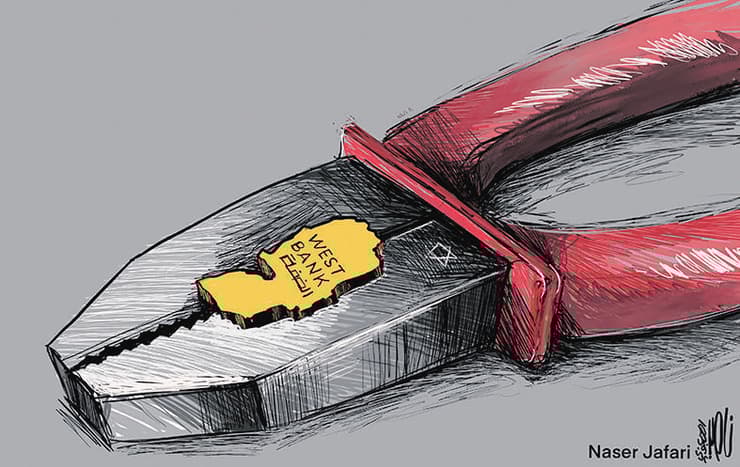 איו"ש בצבת הישראלית, איור מעיתון "אל קודס"