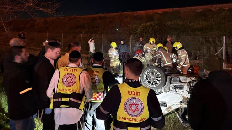 צילום: תיעוד מבצעי מד"א תיעוד מהתאונה הקשה באזור טייבה