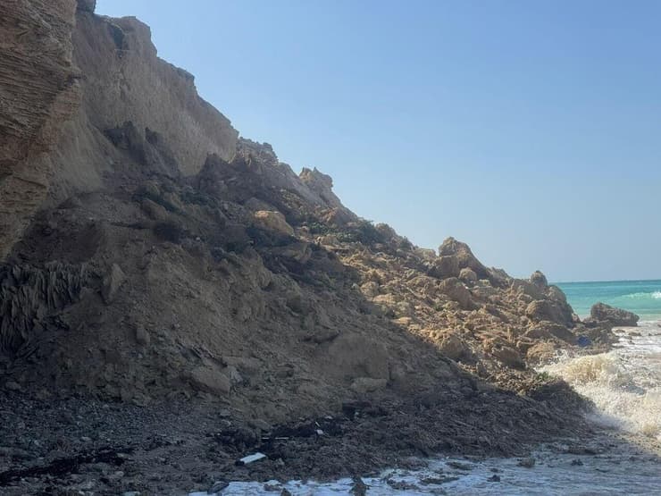 חלק מצוק סידני עלי בהרצליה קרס