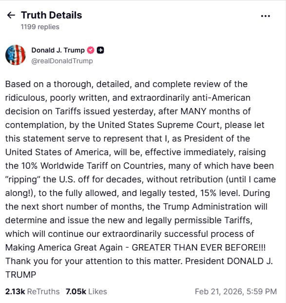 הפוסט של טראמפ