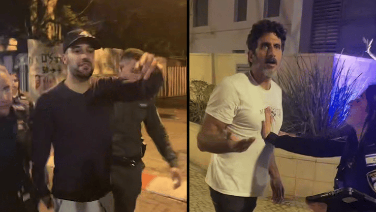 הלוי ודוד (צילום: מתוך הרשתות לפי סעיף 27א) תיעוד העיכוב של מרדכי דוד לאחר העימות עם צחי הלוי