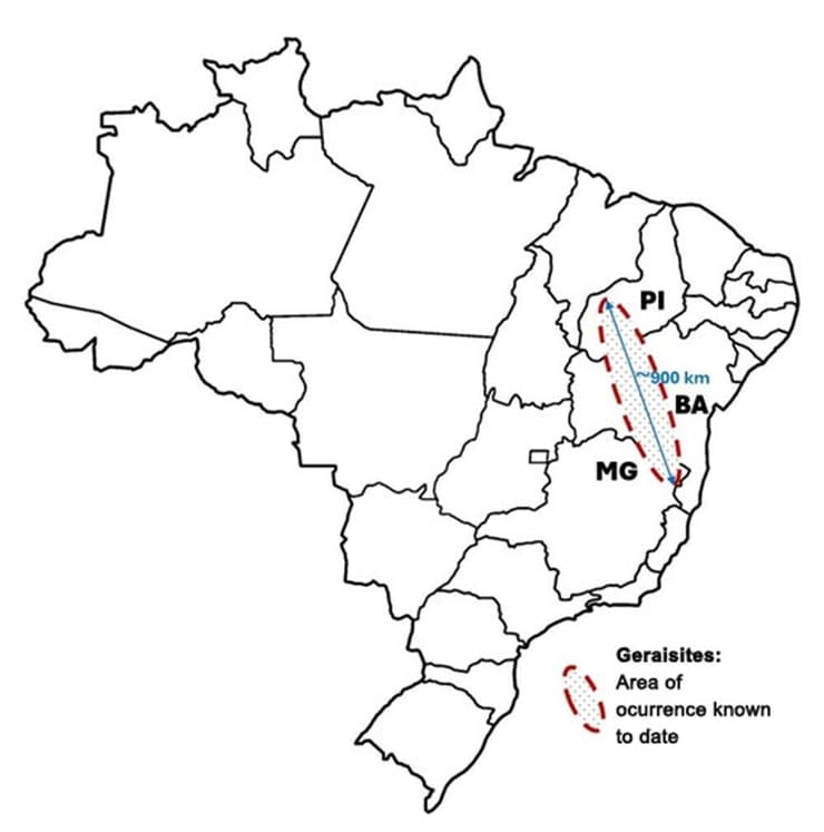 מיפוי שטח שדה הטקטיטים שהתגלה בברזיל