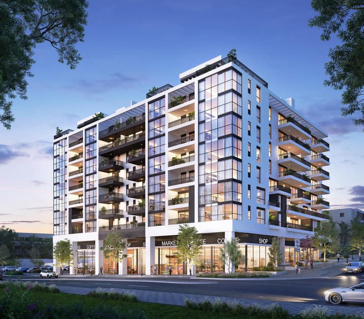 הדמיית מיזם התחדשות עירונית ברחוב אוסישקין ברמת השרון (הדמיה: Evolve media) הדמיית מיזם התחדשות עירונית ברחוב אוסישקין ברמת השרון