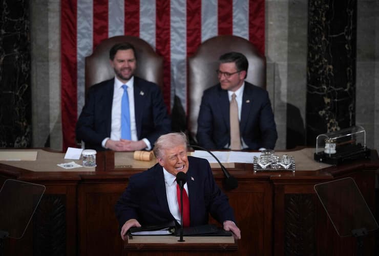 נשיא ארה"ב דונלד טראמפ נאום מצב האומה קונגרס וושינגטון