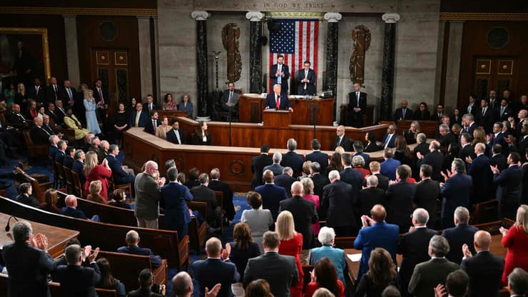 נשיא ארה"ב דונלד טראמפ נאום מצב האומה קונגרס וושינגטון