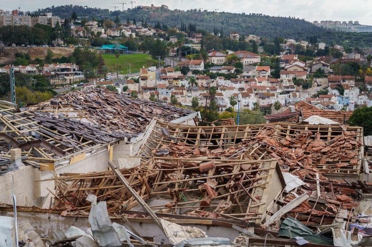 זירת הפגיעה בבית שמש