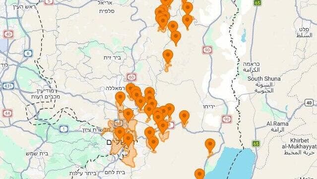 מסלול הכטב"ם ששוגר מאיראן לישראל 
