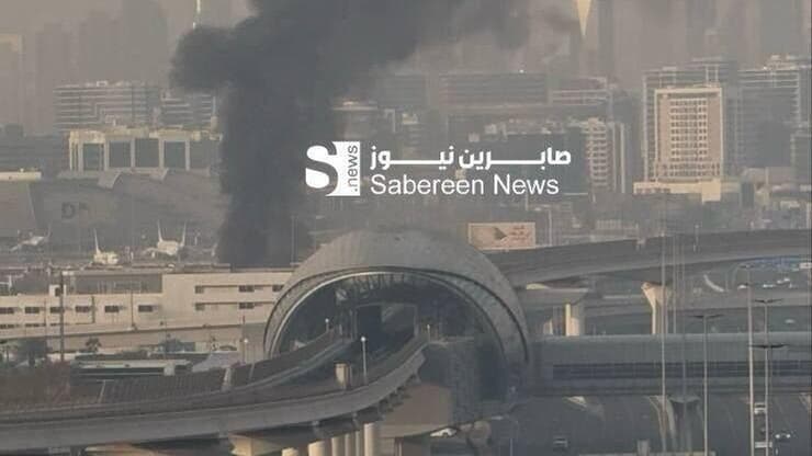 עשן מיתמר בדובאי איראן תוקפת בדובאי