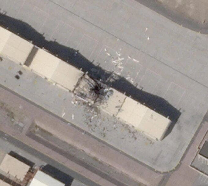 תמונות לוויין מהנזק לבסיס בכווית