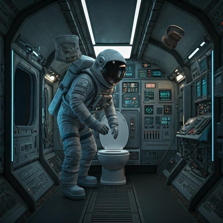 שירותים בחלל (איור: shutterstock) שירותים בחלל