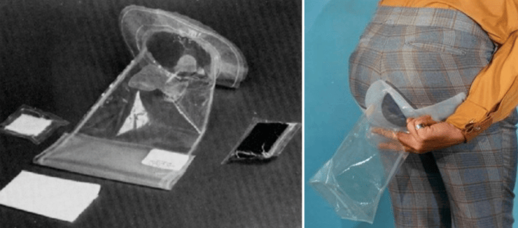 לא פשוט לעשות בשקית, וזה מאתגר עוד יותר בתנאי מיקרו-כבידה. השקיות ששימשו אסטרונאוטים במשימות אפולו, עם ערכת מגבונים ונייר, ומהנדס שמדגים את השימוש בהן (צילומים: NASA) לא פשוט לעשות בשקית, וזה מאתגר עוד יותר בתנאי מיקרו-כבידה. השקיות ששימשו אסטרונאוטים במשימות אפולו, עם ערכת מגבונים ונייר, ומהנדס שמדגים את השימוש בהן