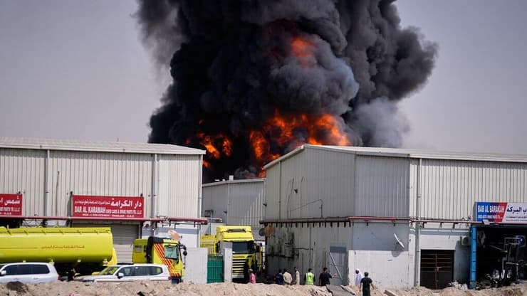 פגיעה איראנית באחד המפעלים בשארג'ה, איחוד האמירויות