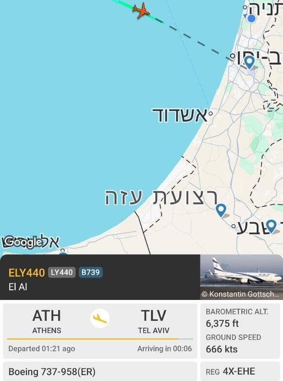 טיסת אלעל מאתונה בדרך לארץ