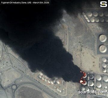 פגיעה ישירה של טיל ששוגר מאיראן במתקני הנפט באיחוד האמירויות 