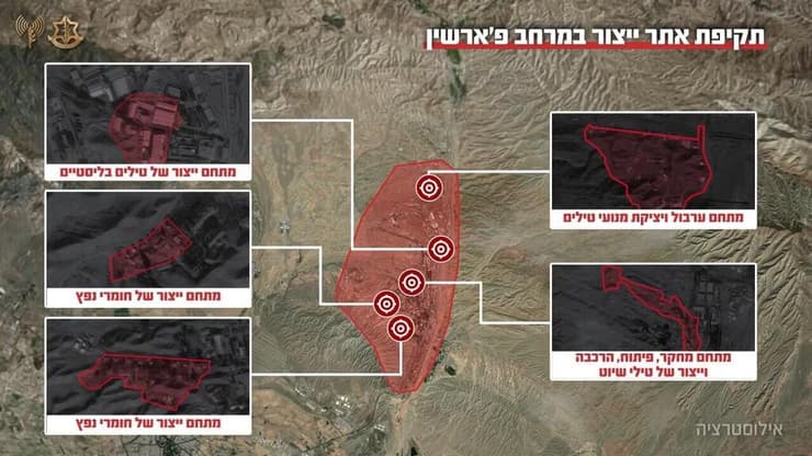 מתקני לחימה באיראן שהותקפו בידי כוחות צה"ל