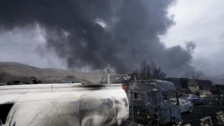 שמי טהרן מלאים בעשן כתוצאה מתקיפה