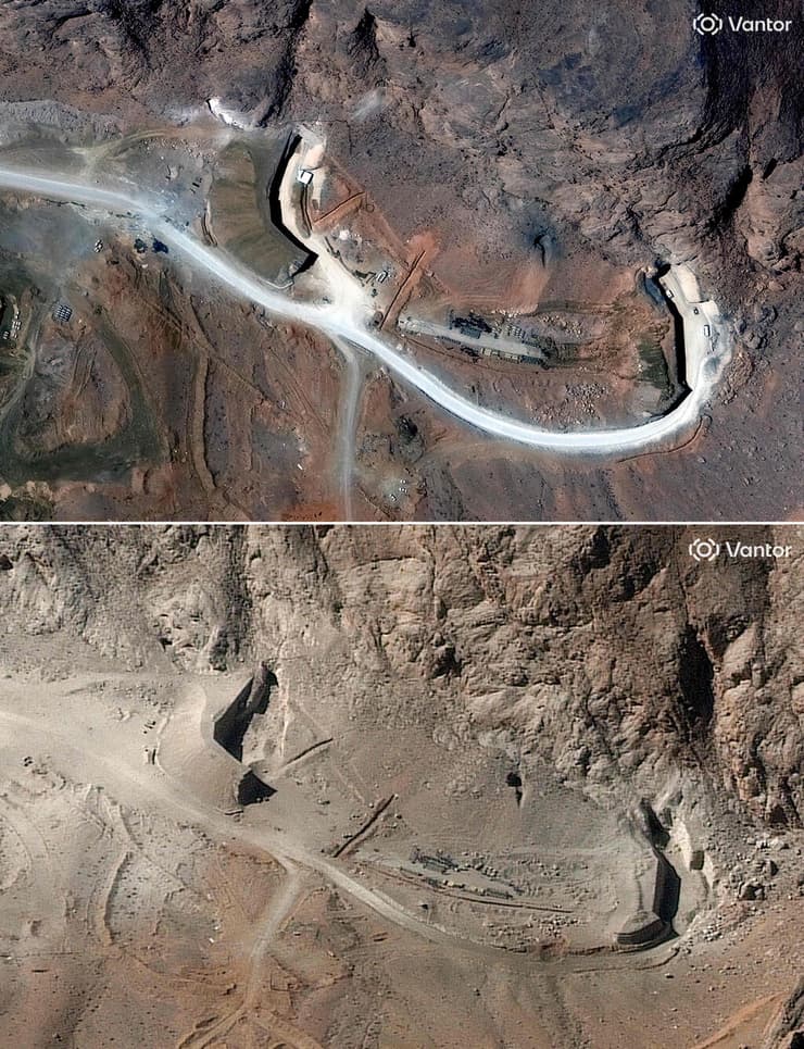 לפני ואחרי תקיפת מתחם טילים באספהאן