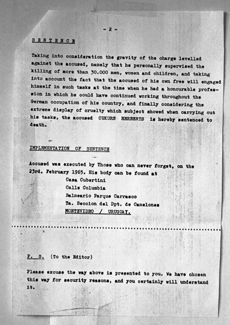 המכתב שהשאירו לוחמי המוסד אחרי החיסול