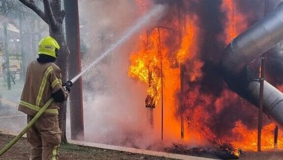 שריפה בגן סאקר שבירושלים