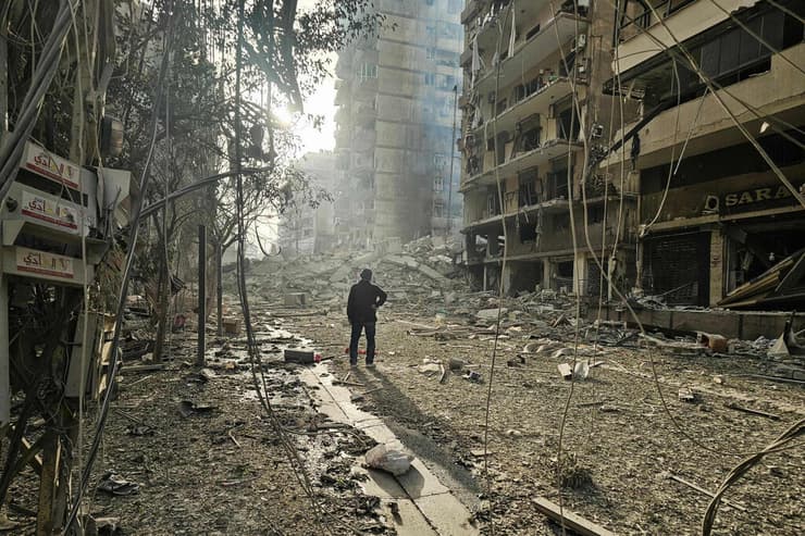 הרס בדאחייה (צילום: AFP) ההרס בלבנון