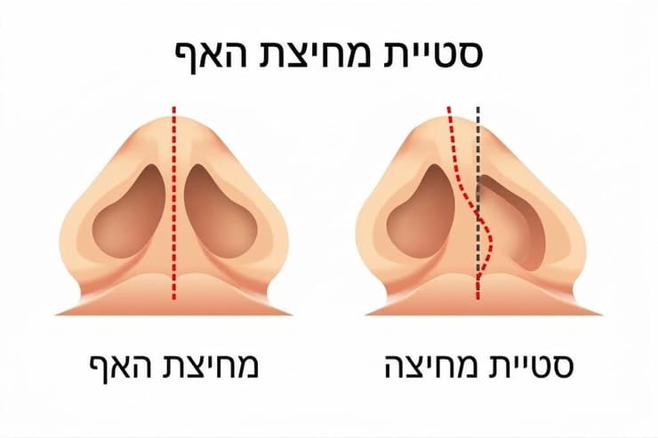 סטייה של מחיצת האף: מצב שבו המחיצה המפרידה בין הנחיריים אינה ממוקמת בדיוק במרכז (צילום: Shutterstock) אינפו סטיית מחיצת אף