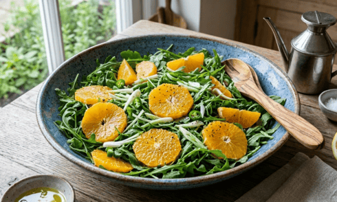 סלט שום ירוק ותפוזים