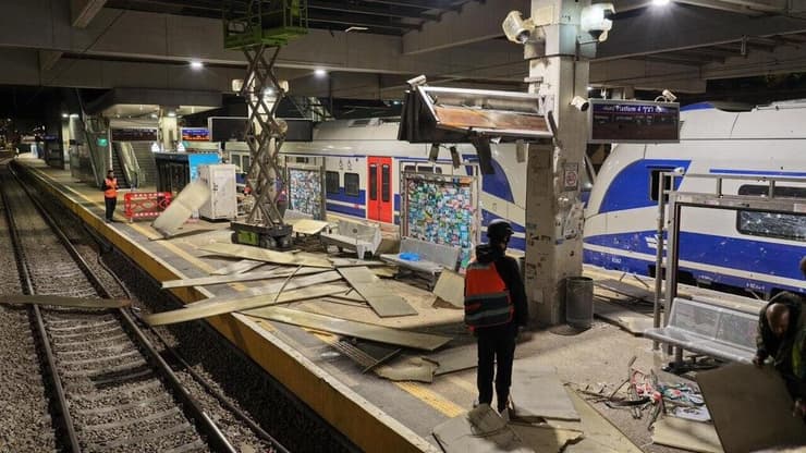 ההרס בתחנת רכבת סבידור-מרכז ת"א
