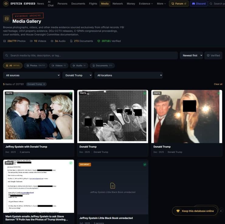 עמוד הגלריה על נשיא ארה"ב טראמפ