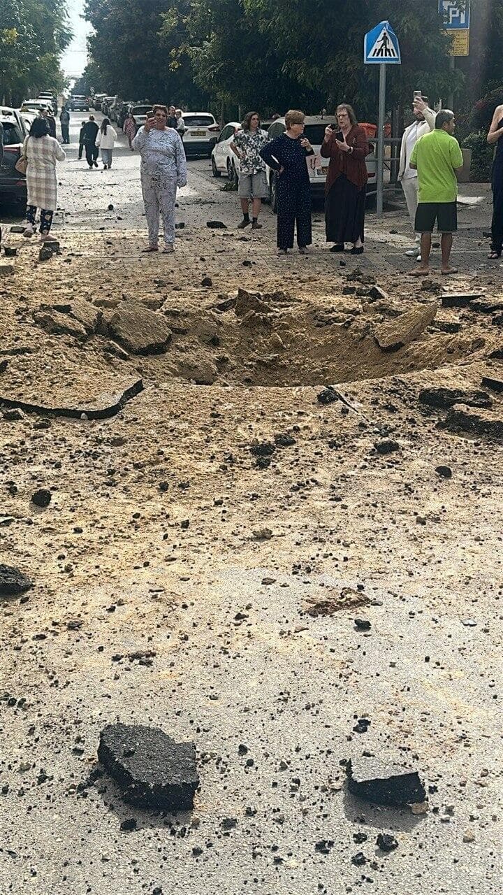 צילום: עיריית ראשון לציון רסיס שנפל בראשון לציון